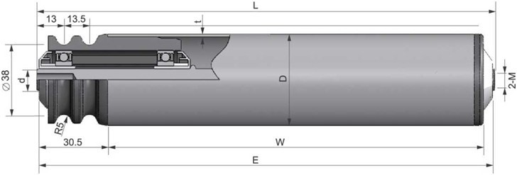 ML2260型 雙槽“O”帶輪輥筒 內(nèi)螺紋式